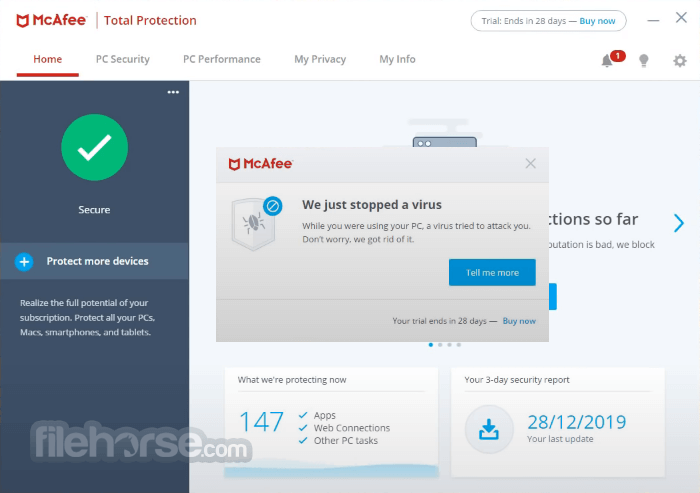 McAfee Total Protection 20.0 Build 16.0 R28 畫面截圖 3