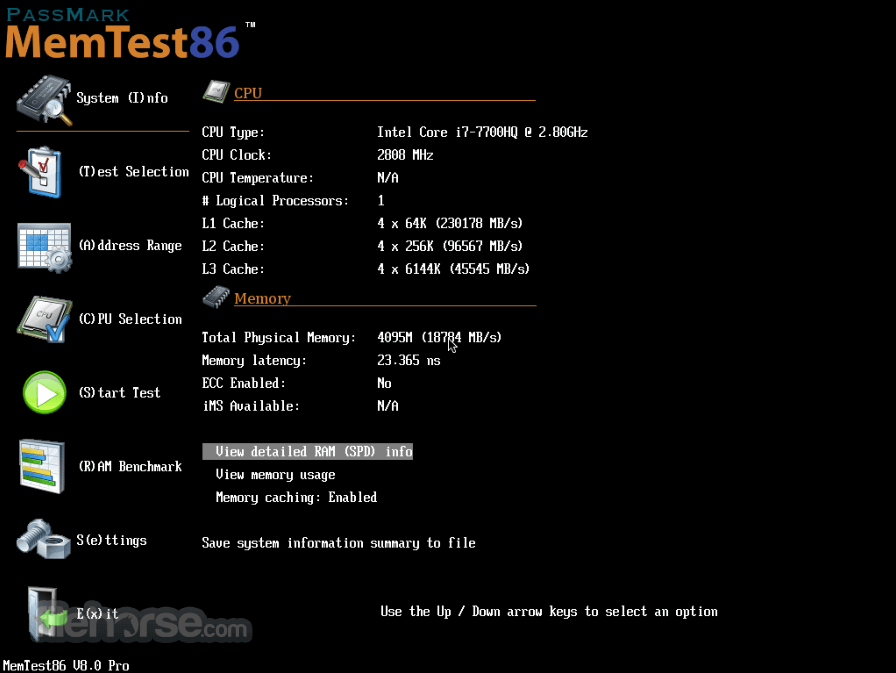 Memtest86 畫面截圖 1