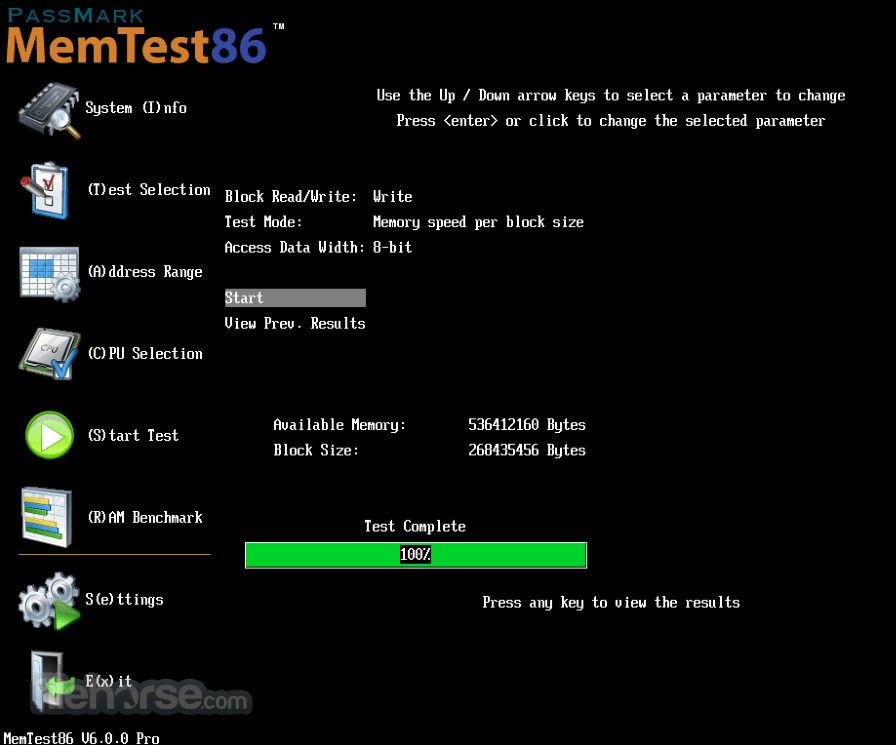 Memtest86 畫面截圖 3