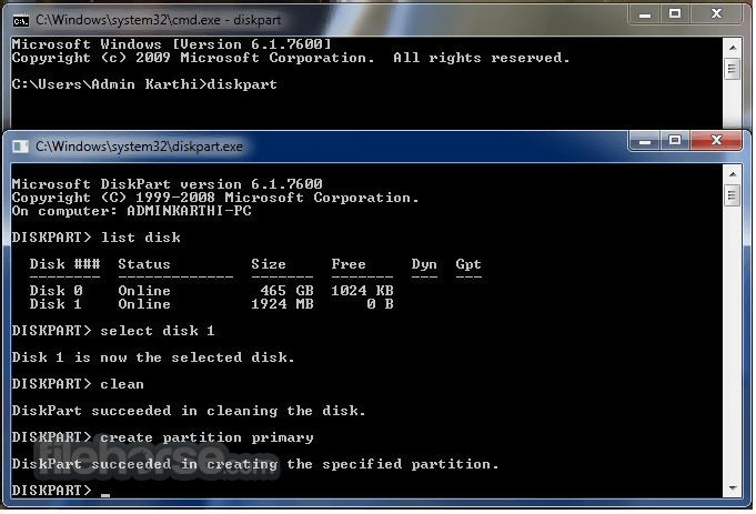 Microsoft DiskPart 畫面截圖 1