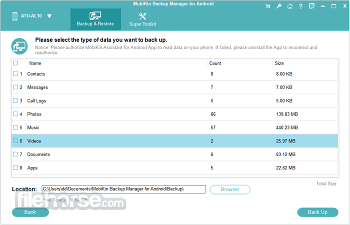 MobiKin Backup Manager for Android 畫面截圖 4