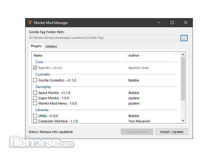 Monke Mod Manager 畫面截圖 1