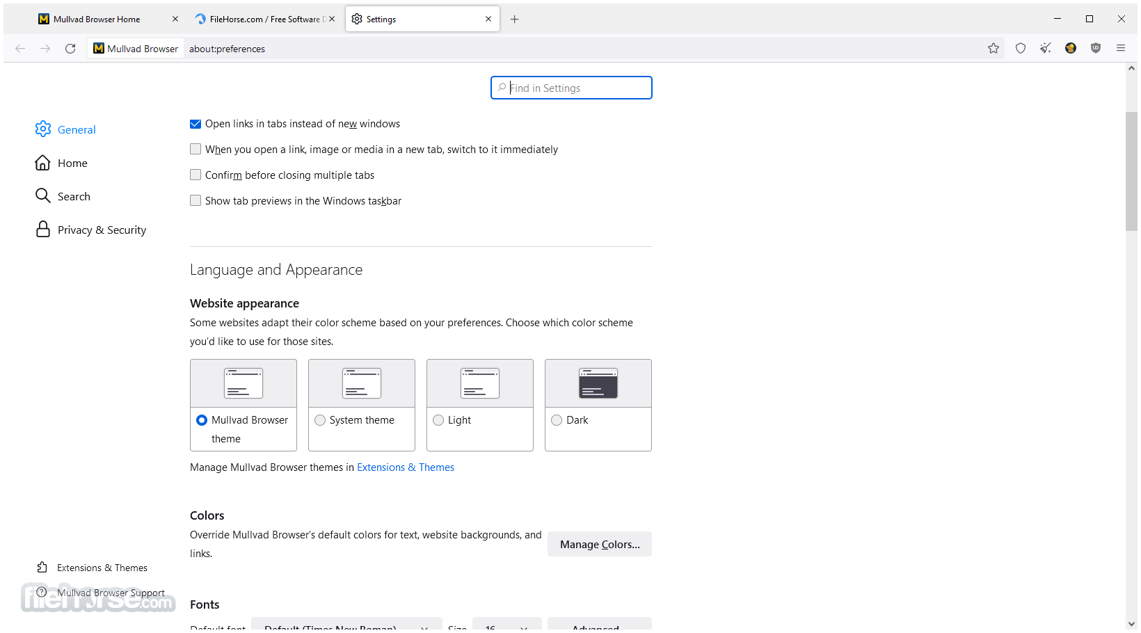Mullvad Browser 畫面截圖 3