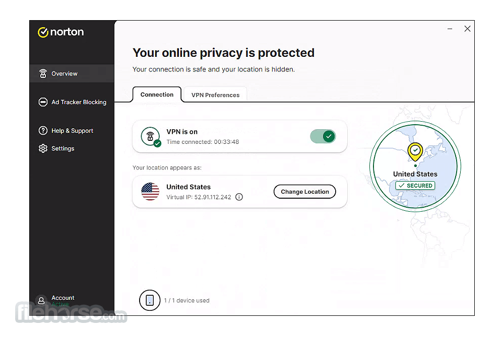 Norton VPN Ultimate 畫面截圖 2