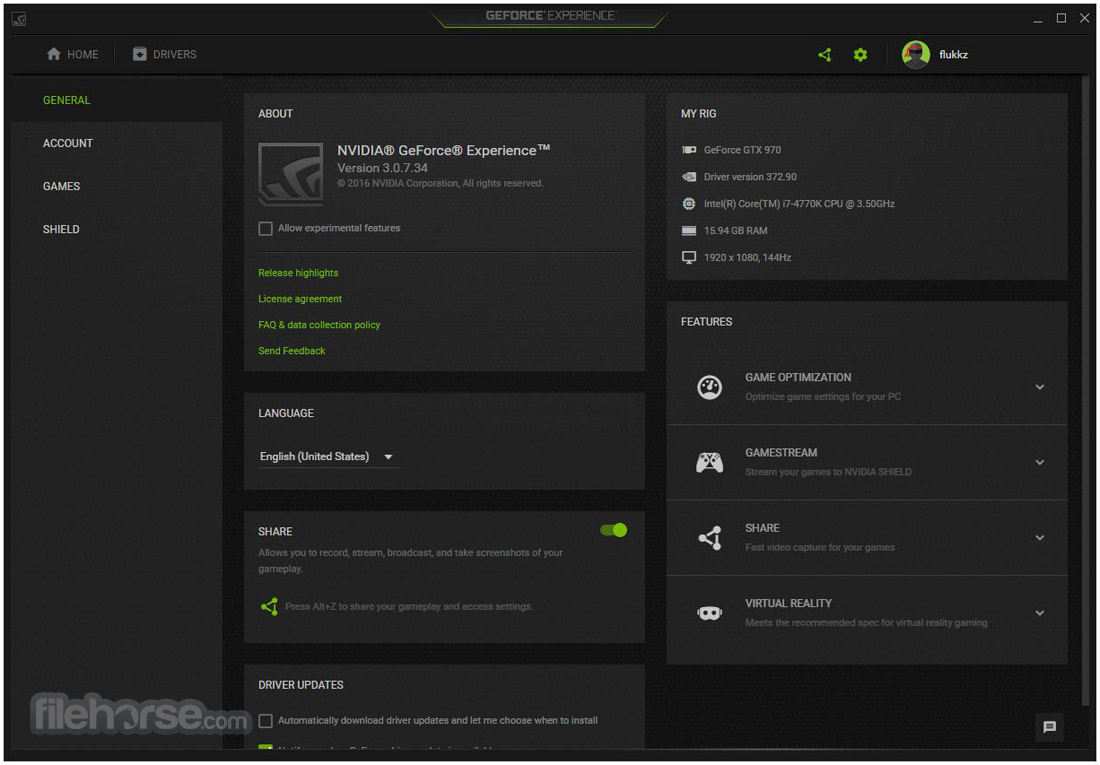 NVIDIA GeForce Experience 畫面截圖 5