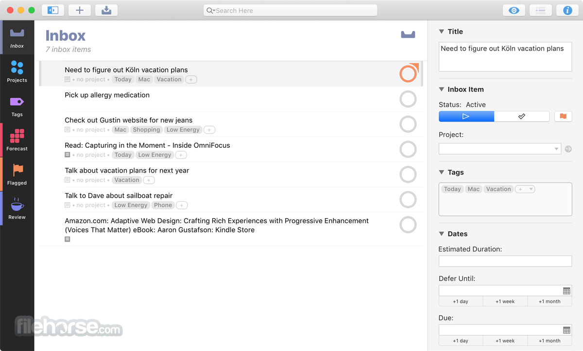 OmniFocus 畫面截圖 1