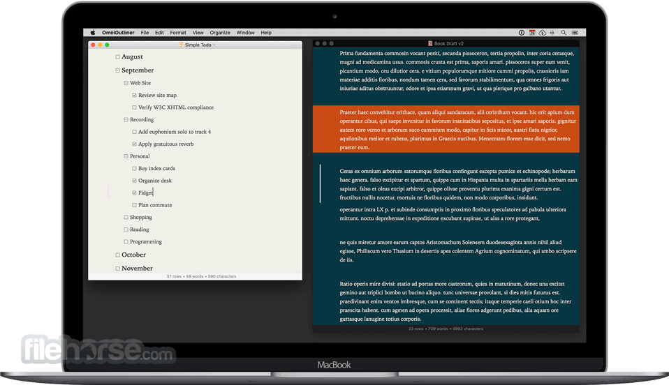 OmniOutliner 畫面截圖 1