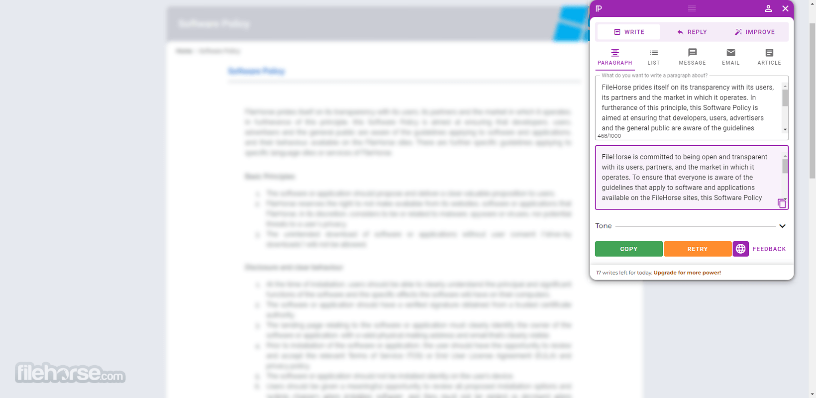 ParagraphAI - AI Writing Tool 畫面截圖 3
