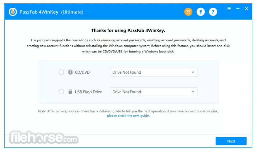 PassFab 4WinKey 畫面截圖 1