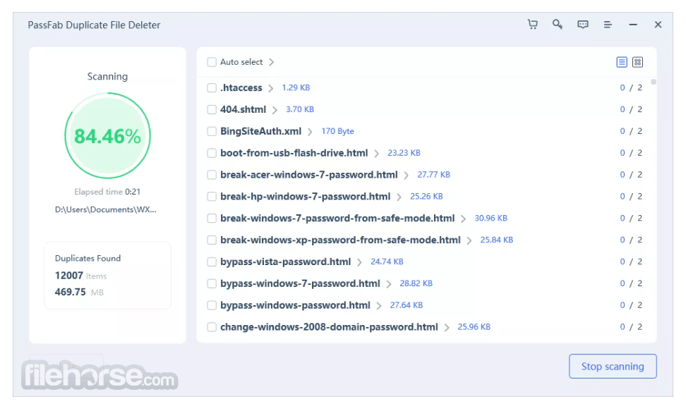 PassFab Duplicate File Deleter 畫面截圖 2