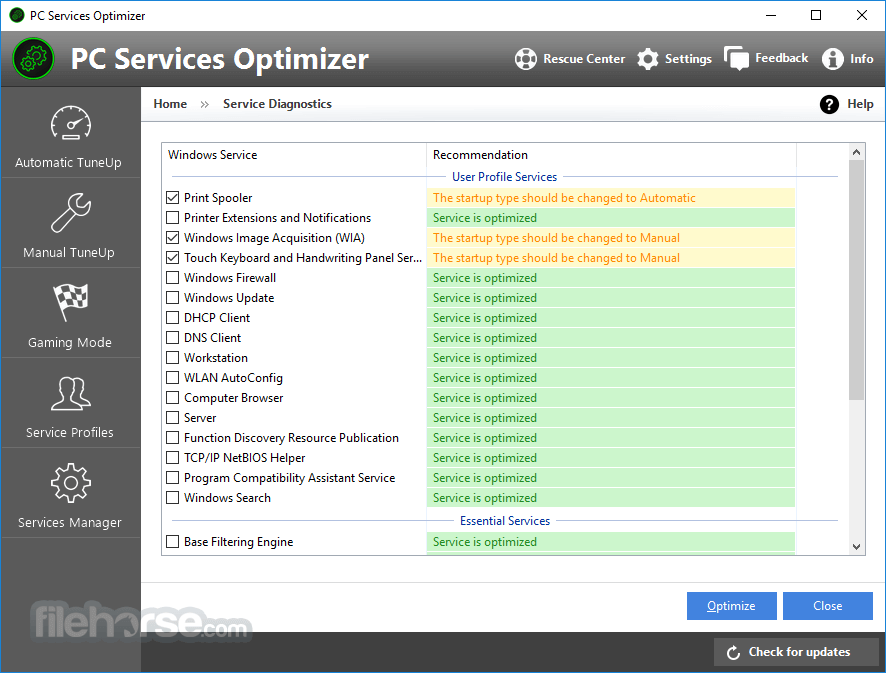 PC Services Optimizer 畫面截圖 5