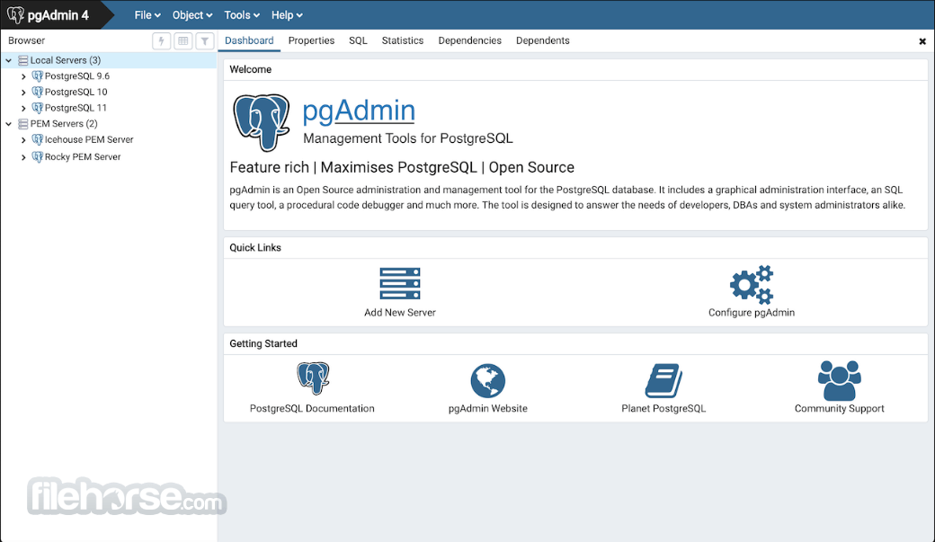 pgAdmin 4 畫面截圖 1