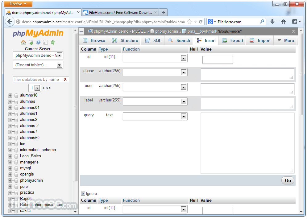 phpMyAdmin 畫面截圖 3