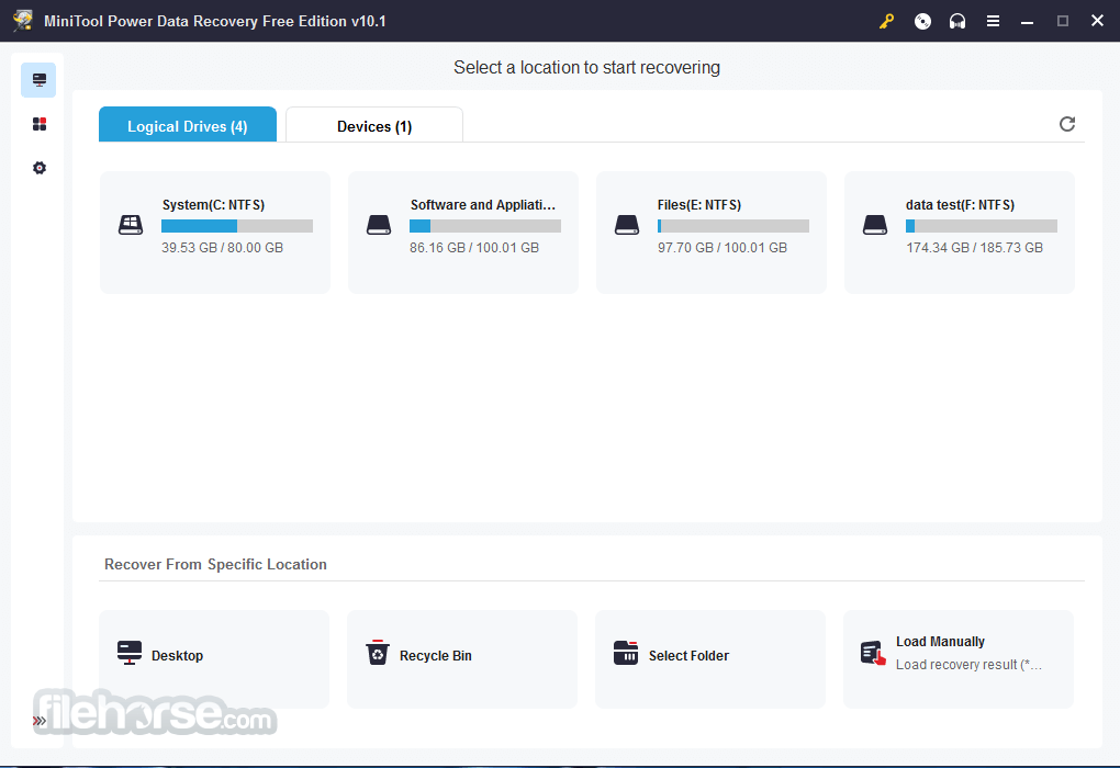 MiniTool Power Data Recovery Free Edition 畫面截圖 1