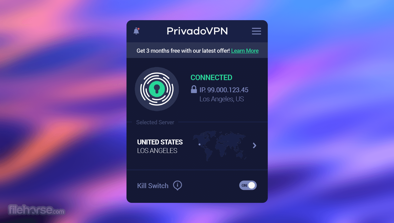 PrivadoVPN 畫面截圖 1