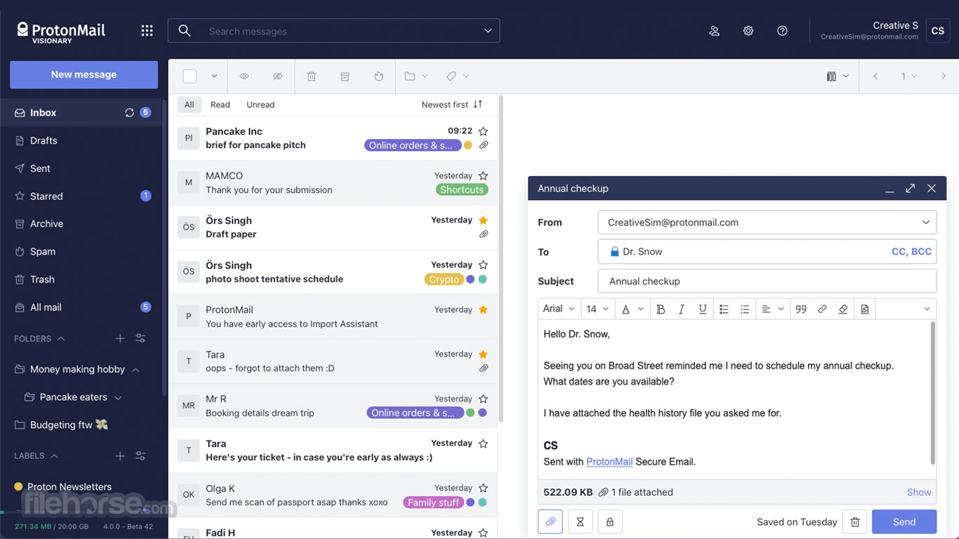 ProtonMail 畫面截圖 1