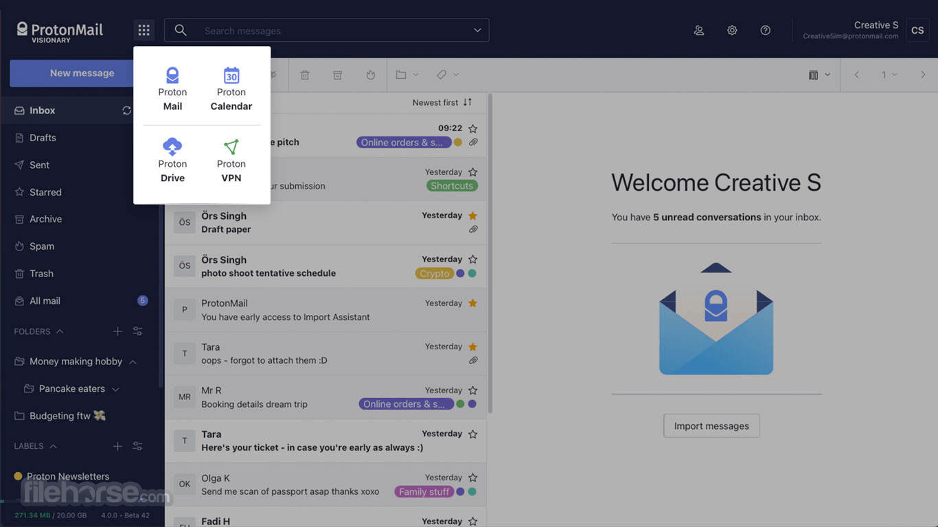 ProtonMail 畫面截圖 3