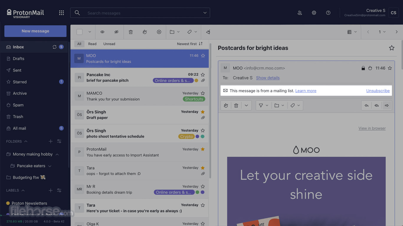 ProtonMail 畫面截圖 5