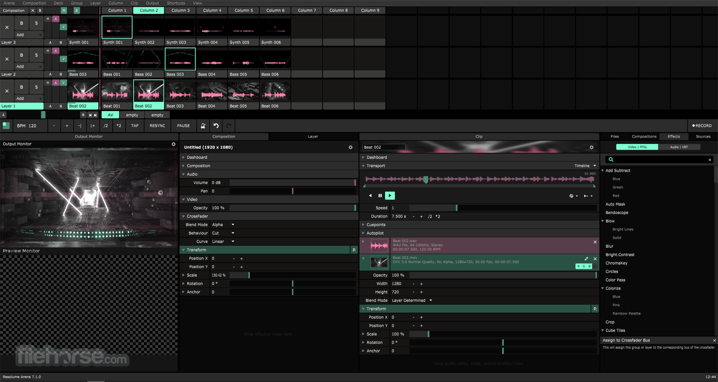 Resolume Arena 7.27.1 rev 畫面截圖 1