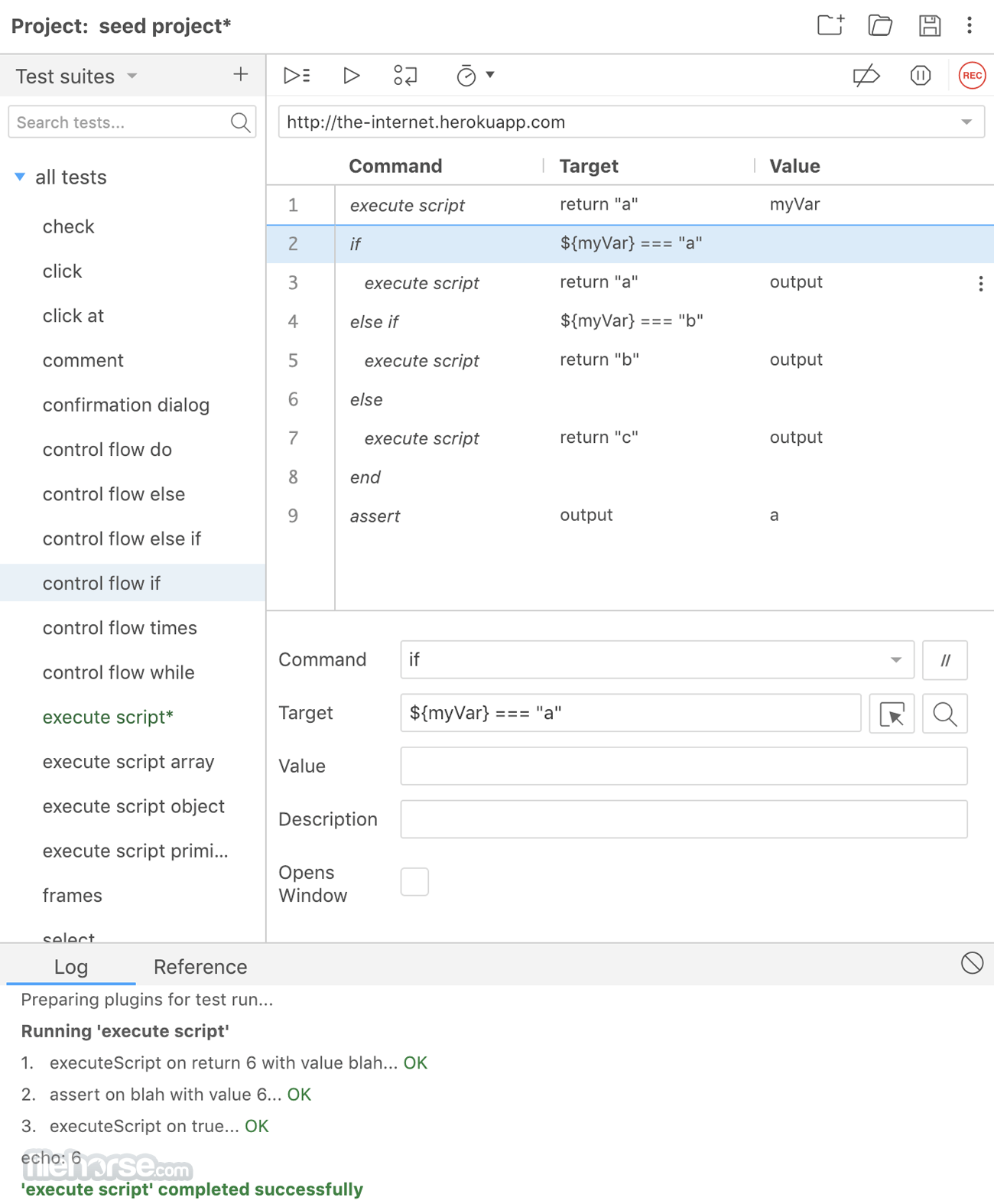 Selenium IDE 畫面截圖 3