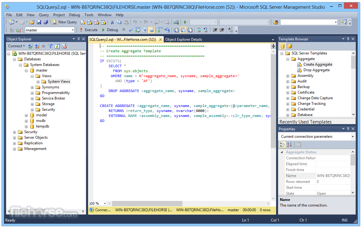 SQL Server Management Studio 畫面截圖 4