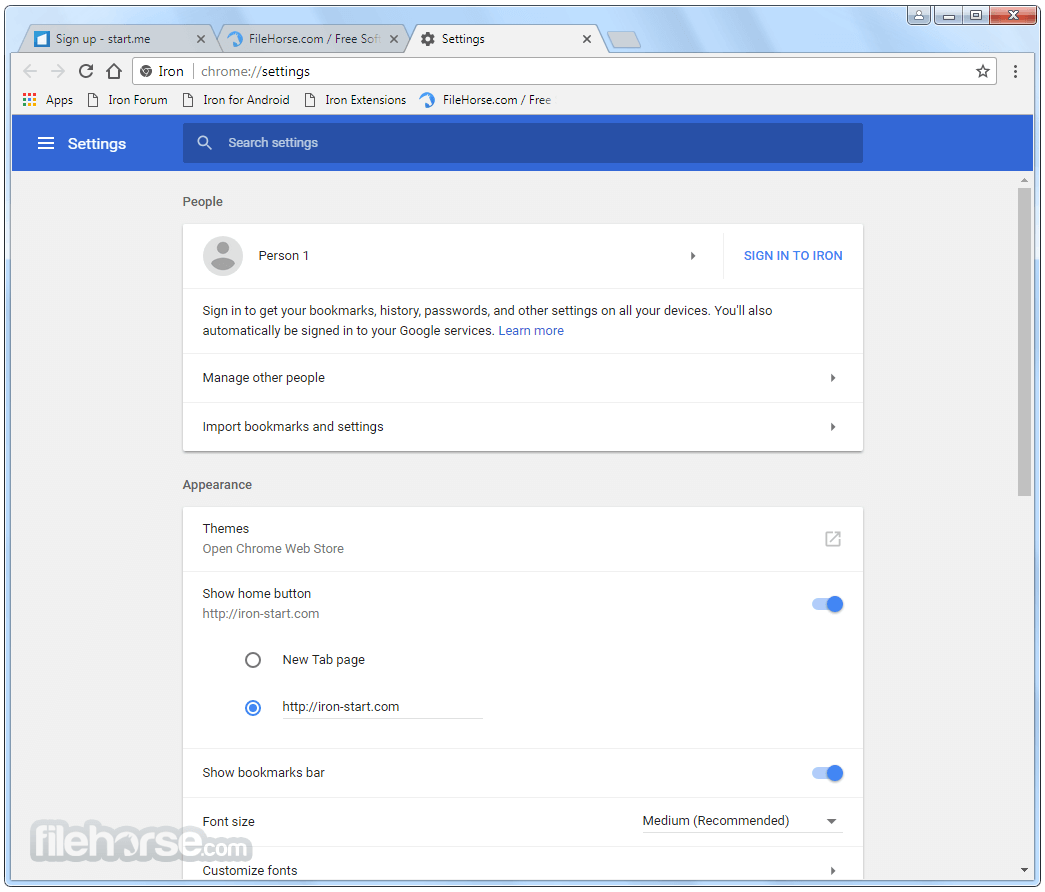 SRWare Iron 150.0.7900.0 (64-bit) 畫面截圖 3