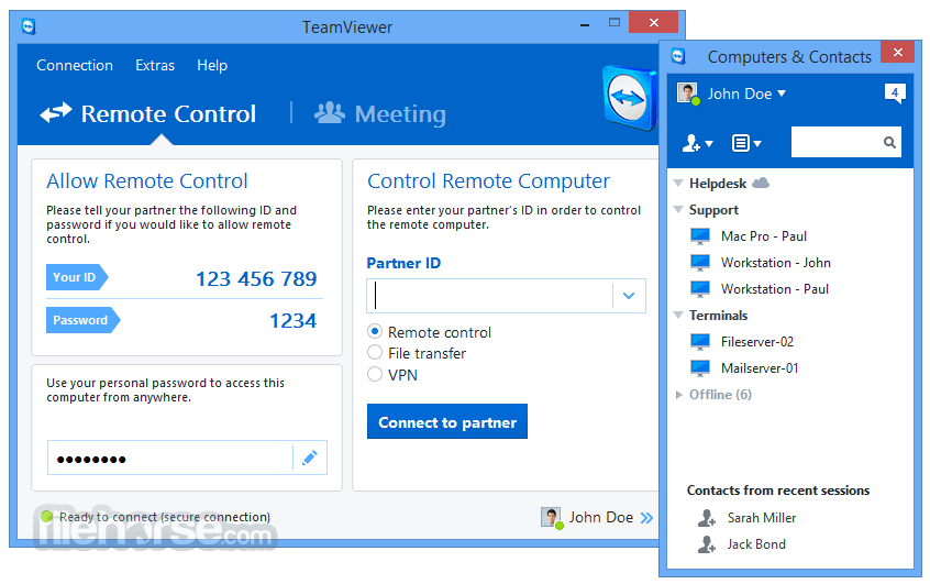 TeamViewer Portable 畫面截圖 1