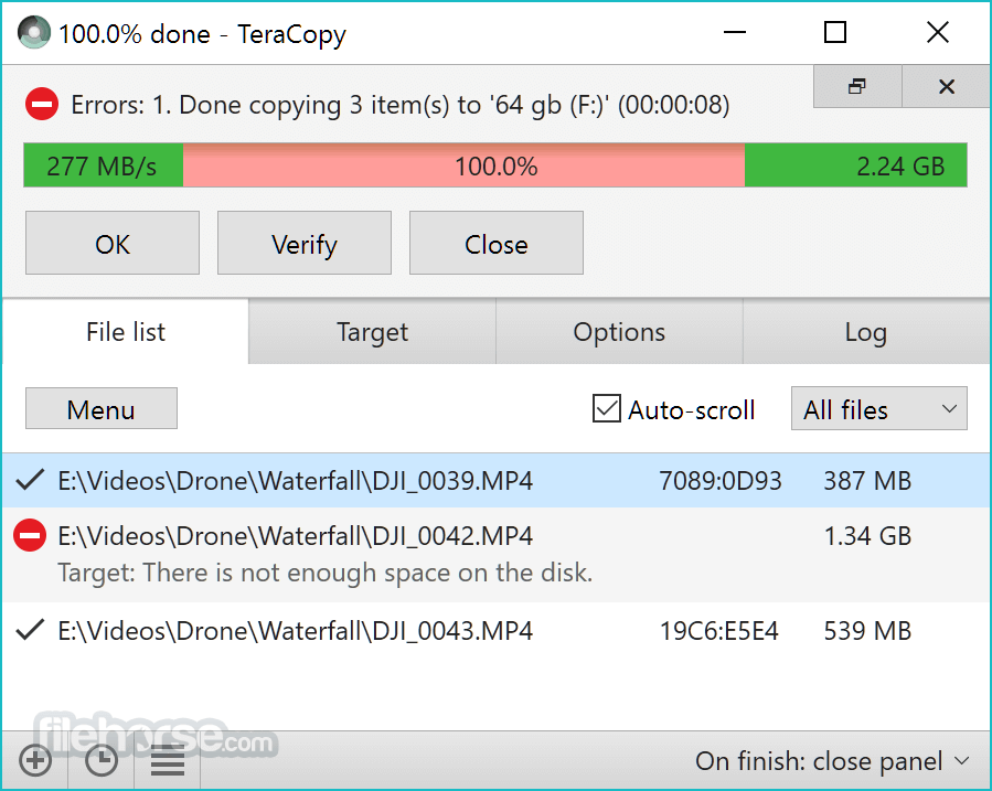 TeraCopy 畫面截圖 1