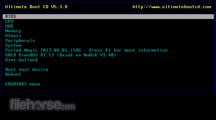 Ultimate Boot CD - UBCD 畫面截圖 1