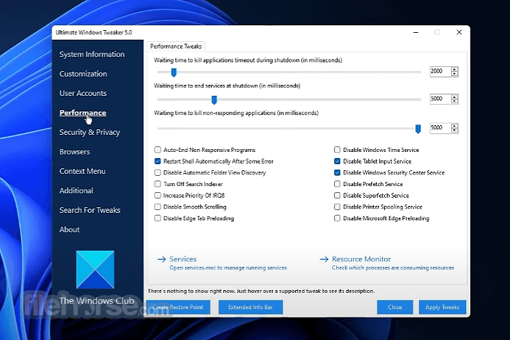 Ultimate Windows Tweaker 畫面截圖 3
