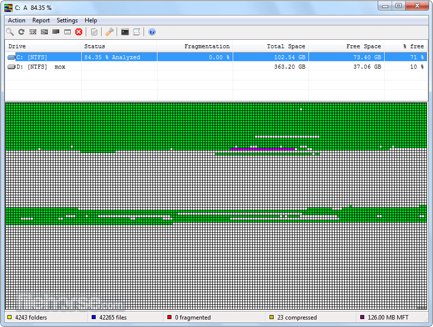 UltraDefrag 7.1.4 (64-bit) 畫面截圖 1