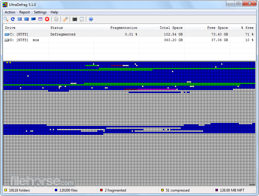 UltraDefrag 7.1.4 (64-bit) 畫面截圖 2