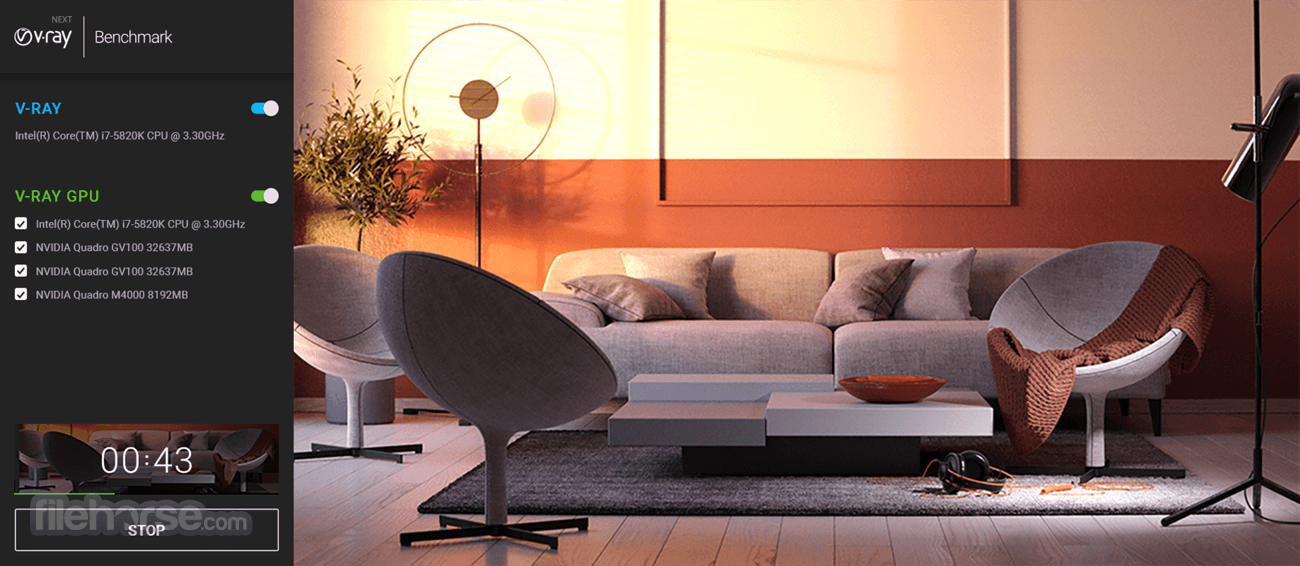 V-Ray Benchmark 畫面截圖 1