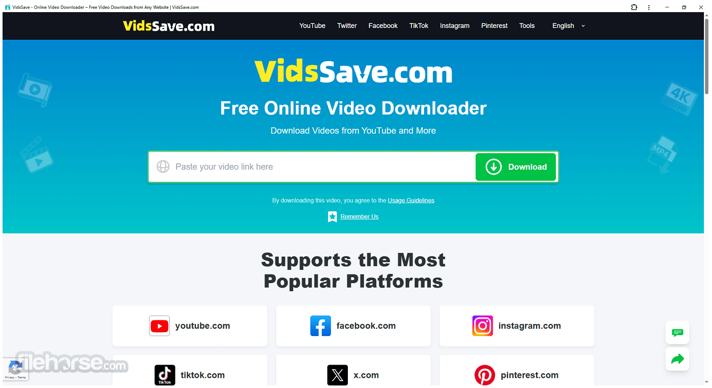 VidsSave.com - Online Video Downloader 畫面截圖 1