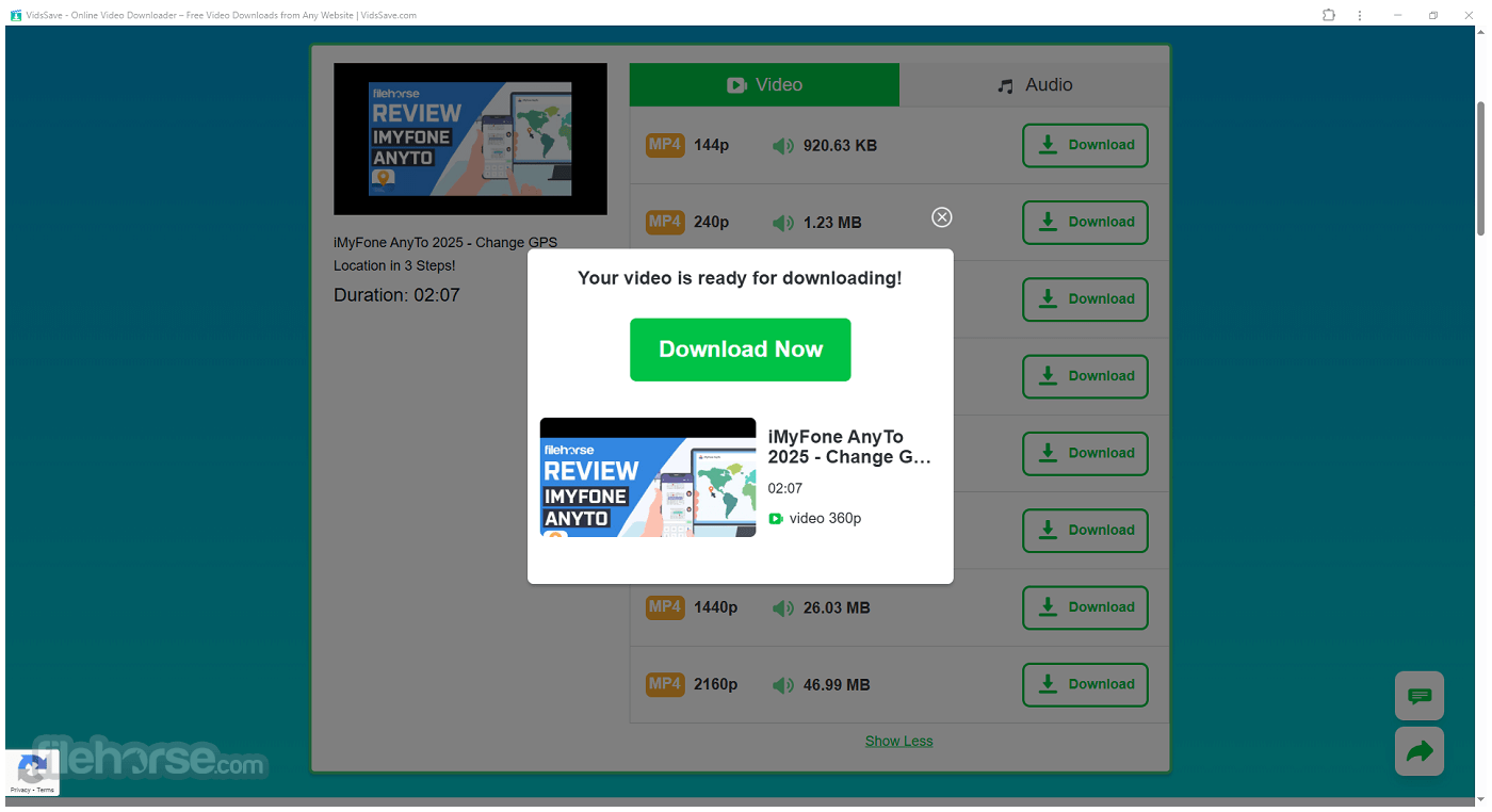 VidsSave.com - Online Video Downloader 畫面截圖 2
