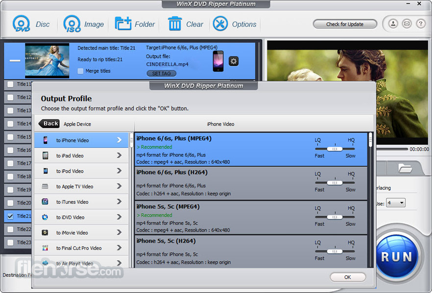 WinX DVD Ripper Platinum 畫面截圖 3