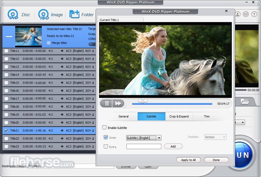 WinX DVD Ripper Platinum 畫面截圖 4