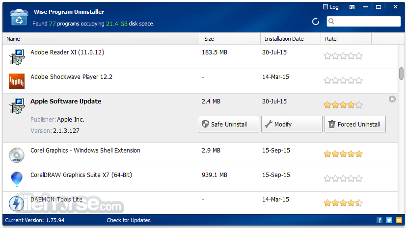 Wise Program Uninstaller 畫面截圖 1