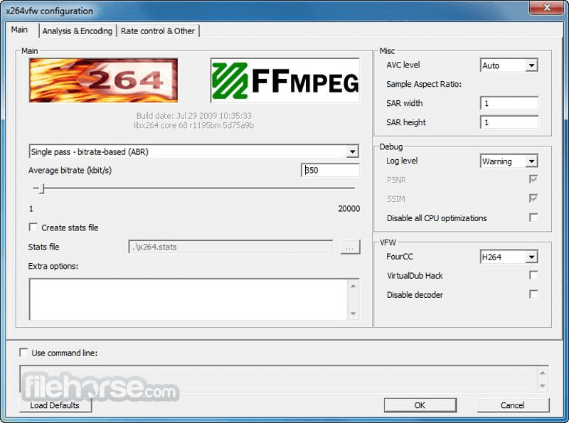 x264 Video Codec r3222 (64-bit) 畫面截圖 1