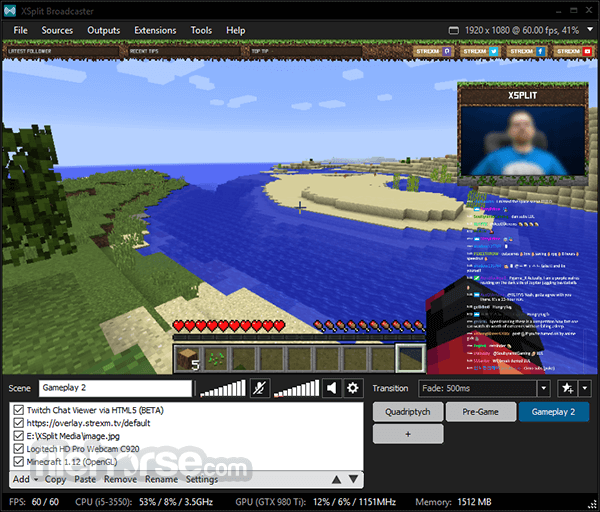 XSplit Broadcaster 畫面截圖 3