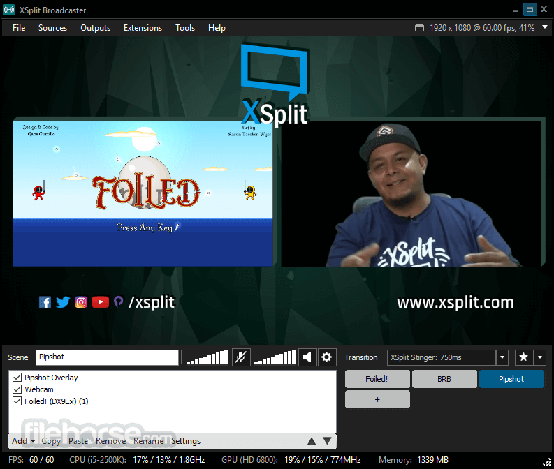 XSplit Broadcaster 畫面截圖 4