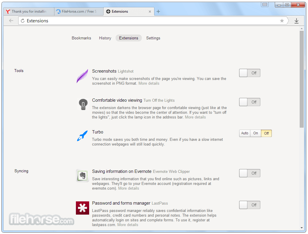 Yandex Browser 畫面截圖 3